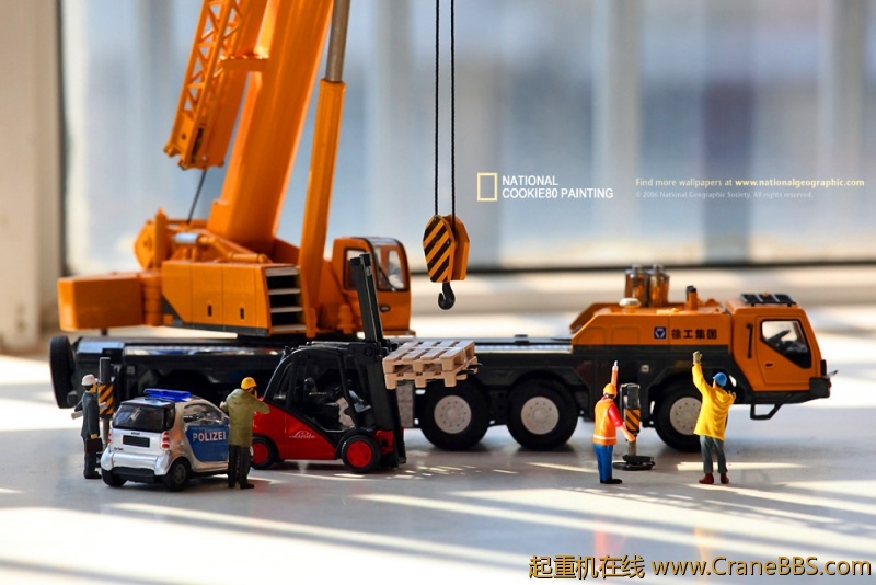 徐工200吨吊车+siku林德叉车、smart警车