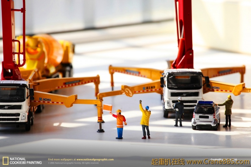 徐工48米泵车+凯迪威搅拌车+siku smart警车