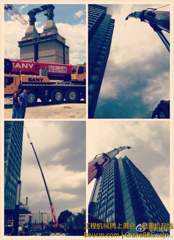 三一220吨全路面起重机再次创新高度，105米全接副臂，吊装高度超过90米，破纪录了。.jpg