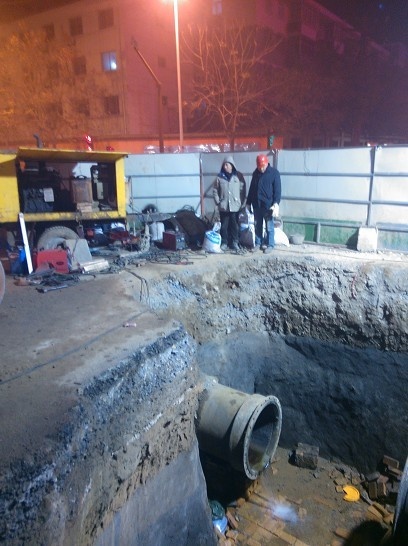 去年朱宏路施工