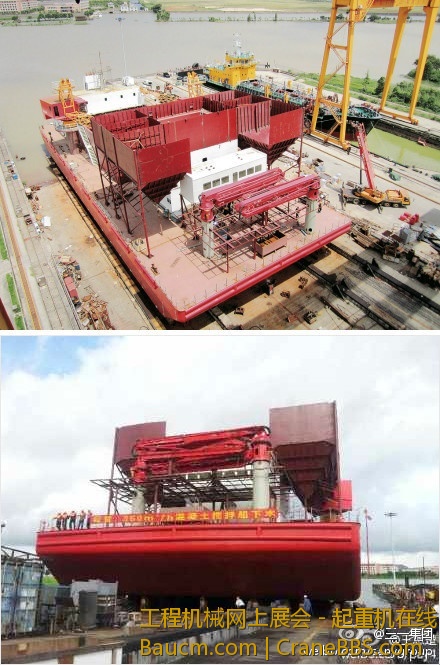 请叫我“豪舟砼1” 日前在珠海顺利下水的三一集团首艘混凝土搅拌船“豪舟砼1”，船长6.jpg