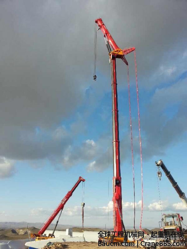 三一 1020 亚洲首台风电吊车吊装70吨机舱，就位全过程 准确信息。河北保定的车，车老.jpg
