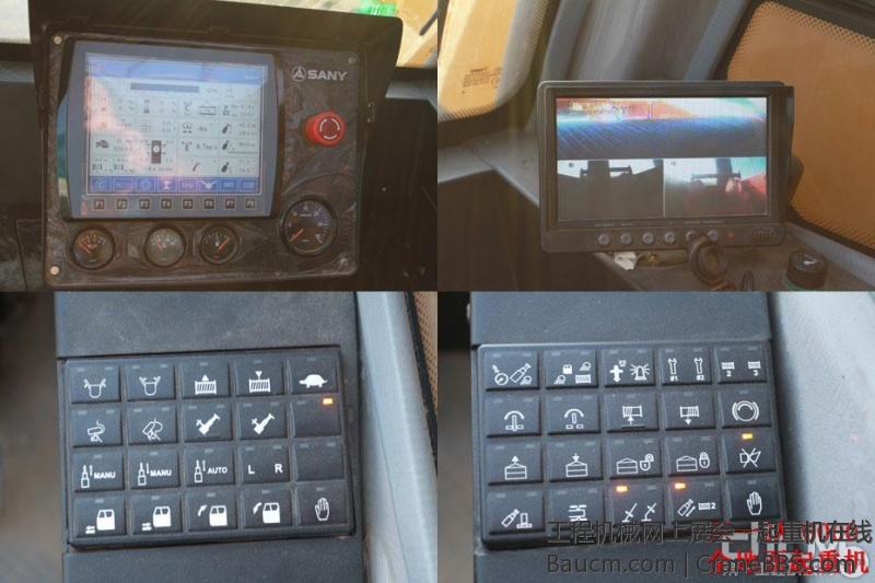 三一SAC6000全地面起重机的上车驾驶室里，先进的仪表盘提供各种实时数据，例如风速、.jpg
