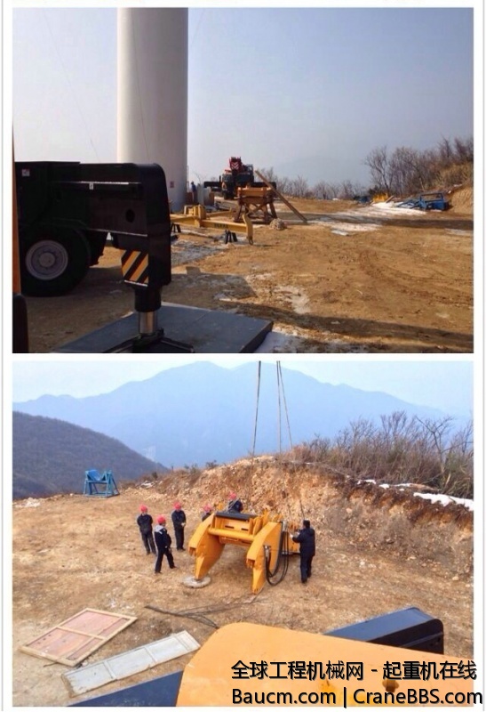 经历大雪、大风之后。第二台风机总算吊装完毕了。明儿一早转战下一个机位。 (8).jpg