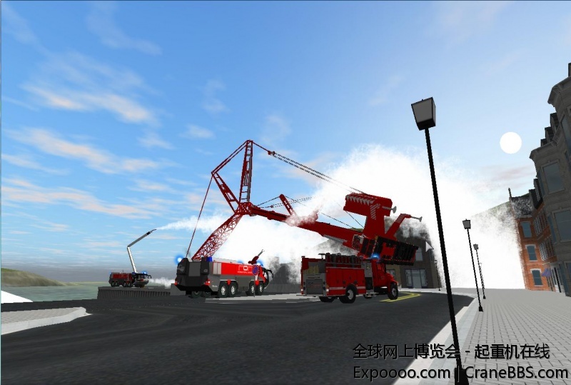 现场吊装一个油罐，消防紧急洒水降温