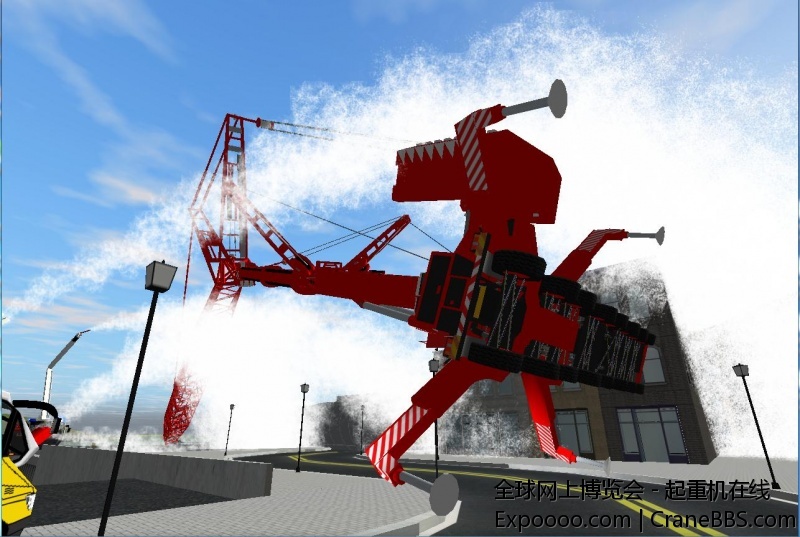 暂时未知事故吊车属哪间公司，保险公司已到现场。