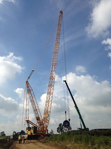 徐工QUY650履带吊乌拉圭风电项目施工