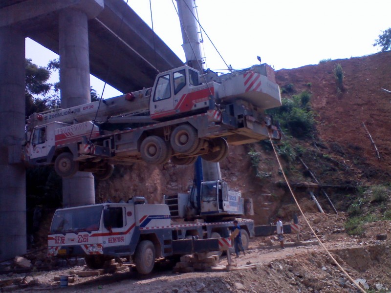 没有路，只好吊它上去。