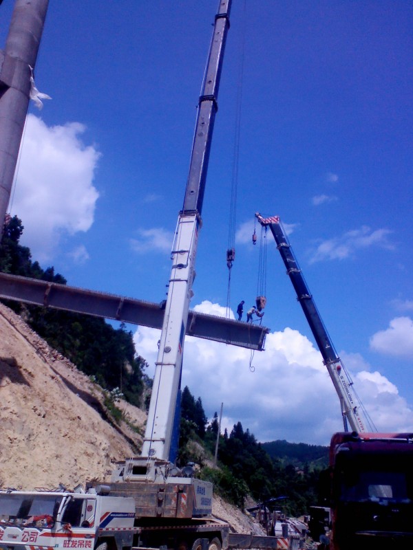 蓝天下的起重工