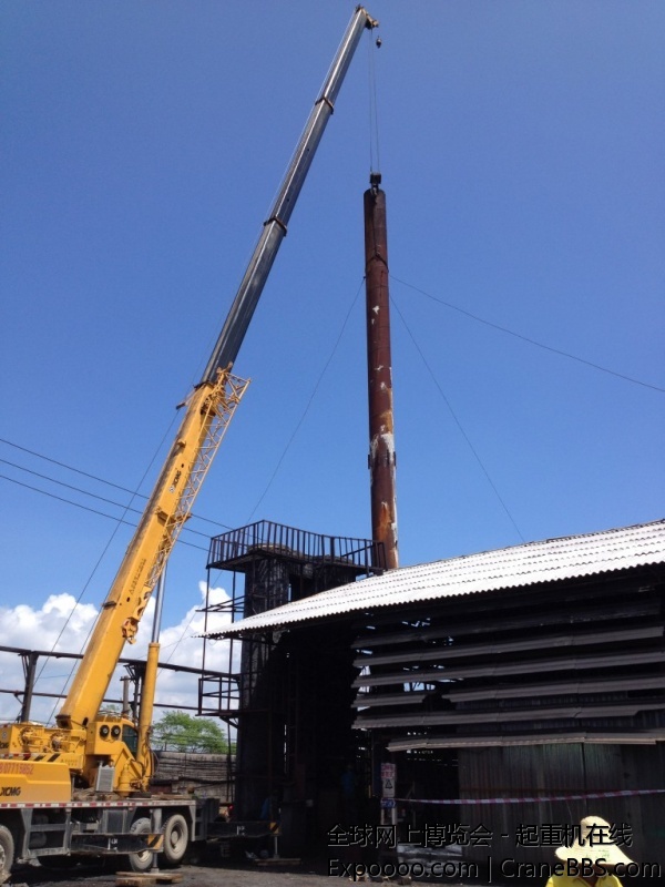 管长24m，重6t，跨7m厂房，大臂全出完（33m）水平距离6米